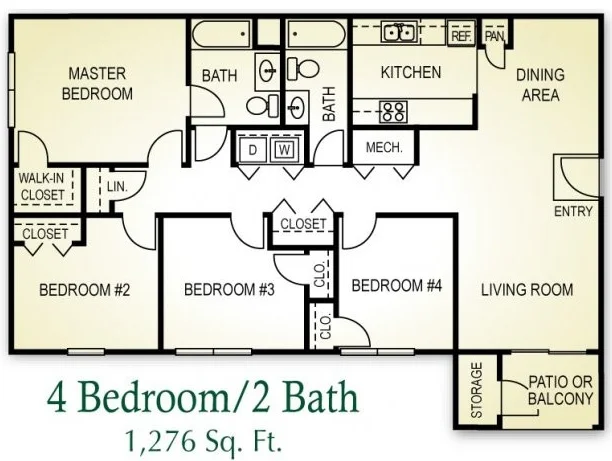 4x2 floor plan