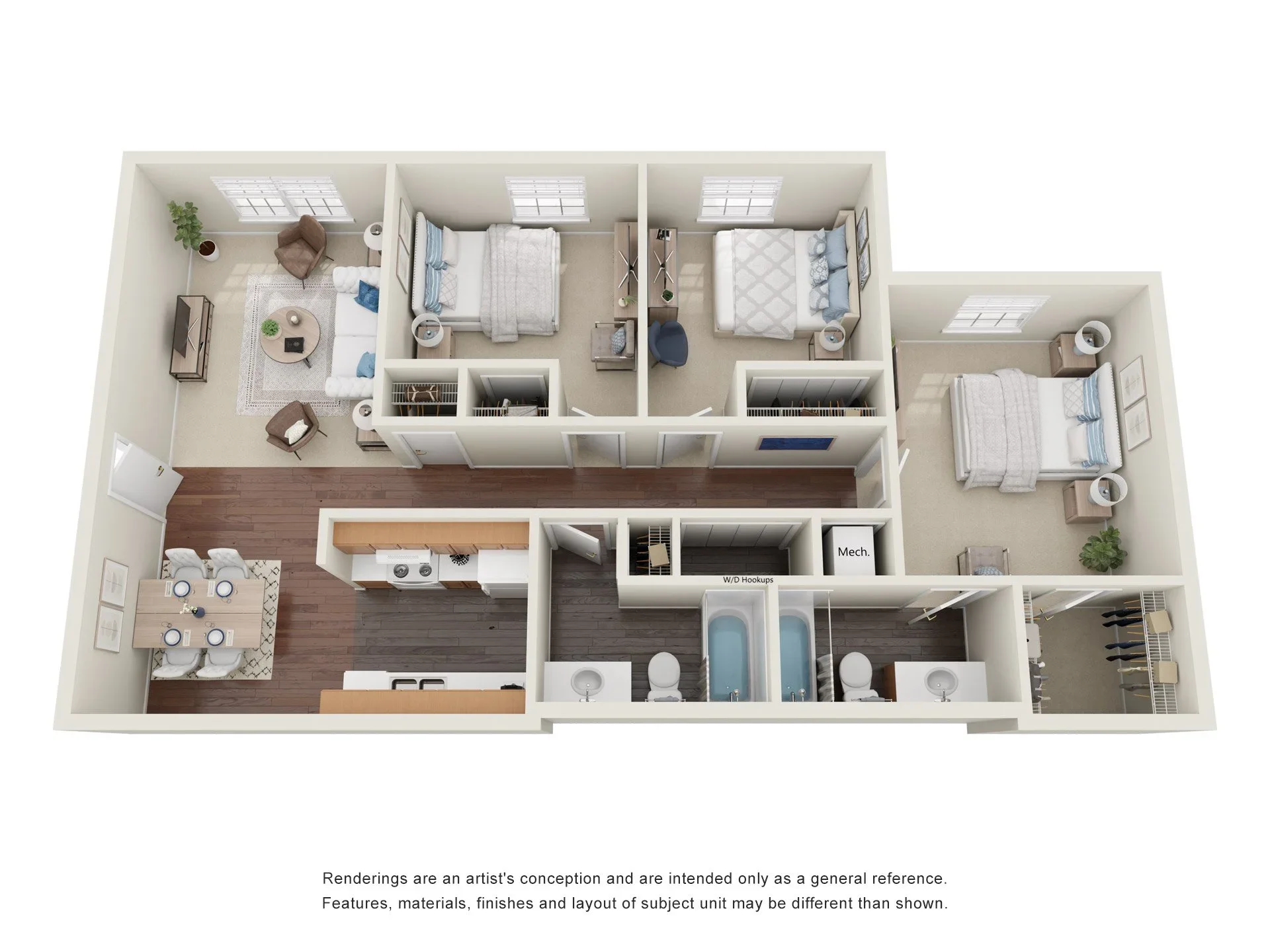 3B 2B floor plan