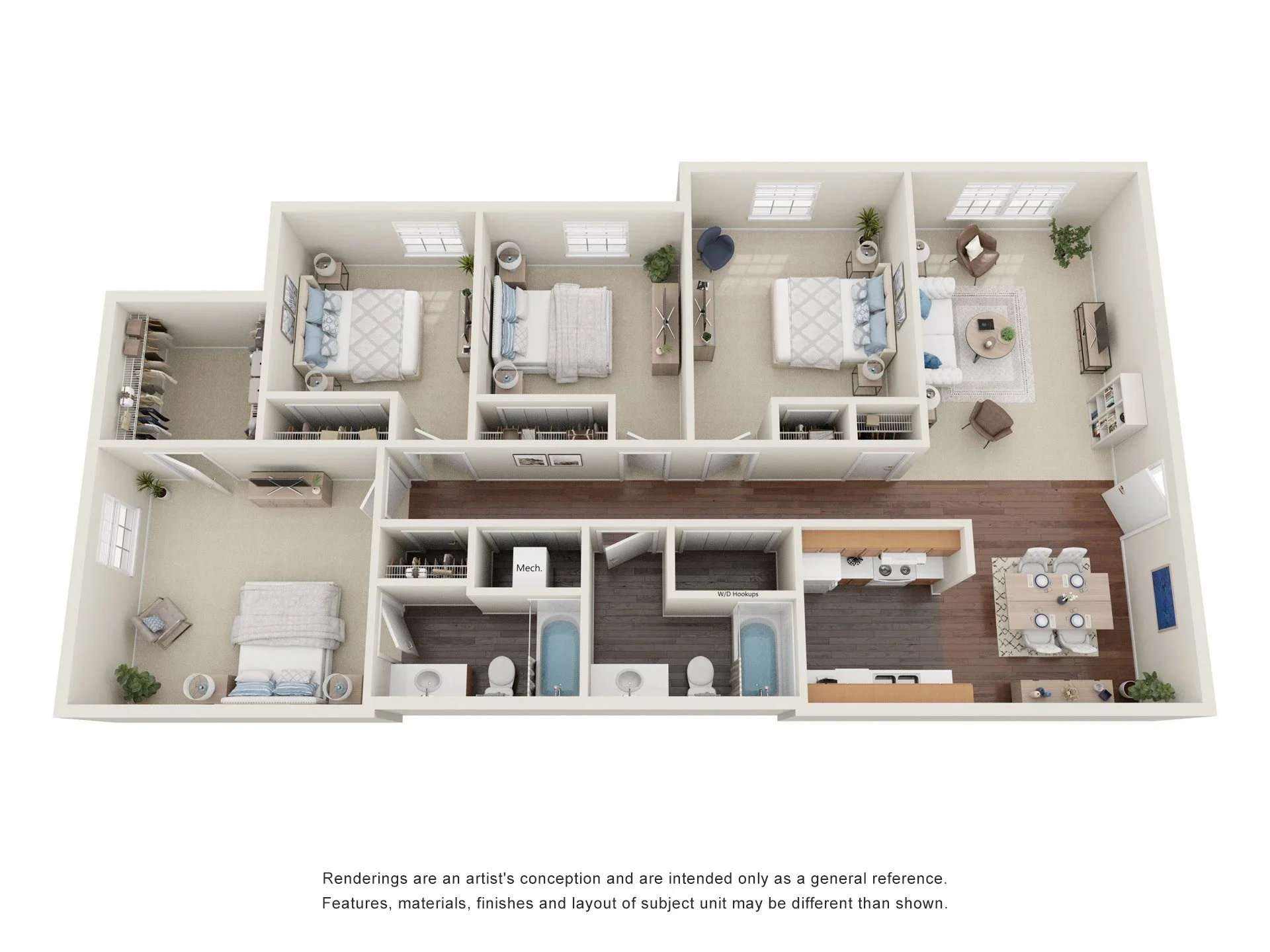 4B 2B floor plan