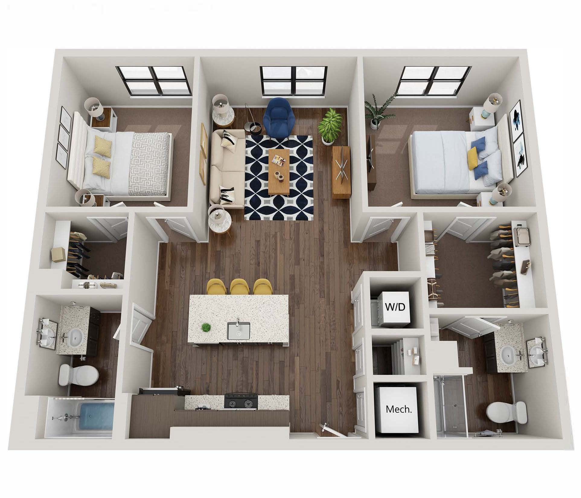 2BR A floor plan