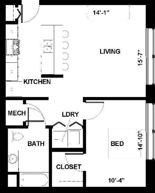 1B floor plan