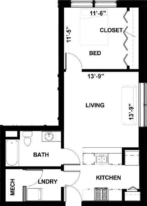 1D floor plan