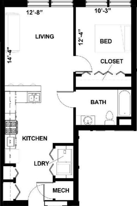 1E floor plan