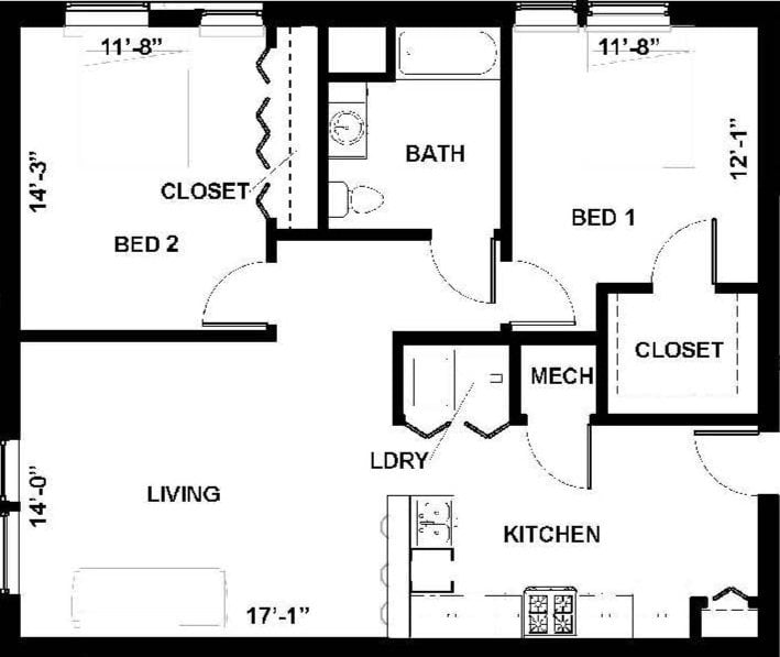 2B floor plan