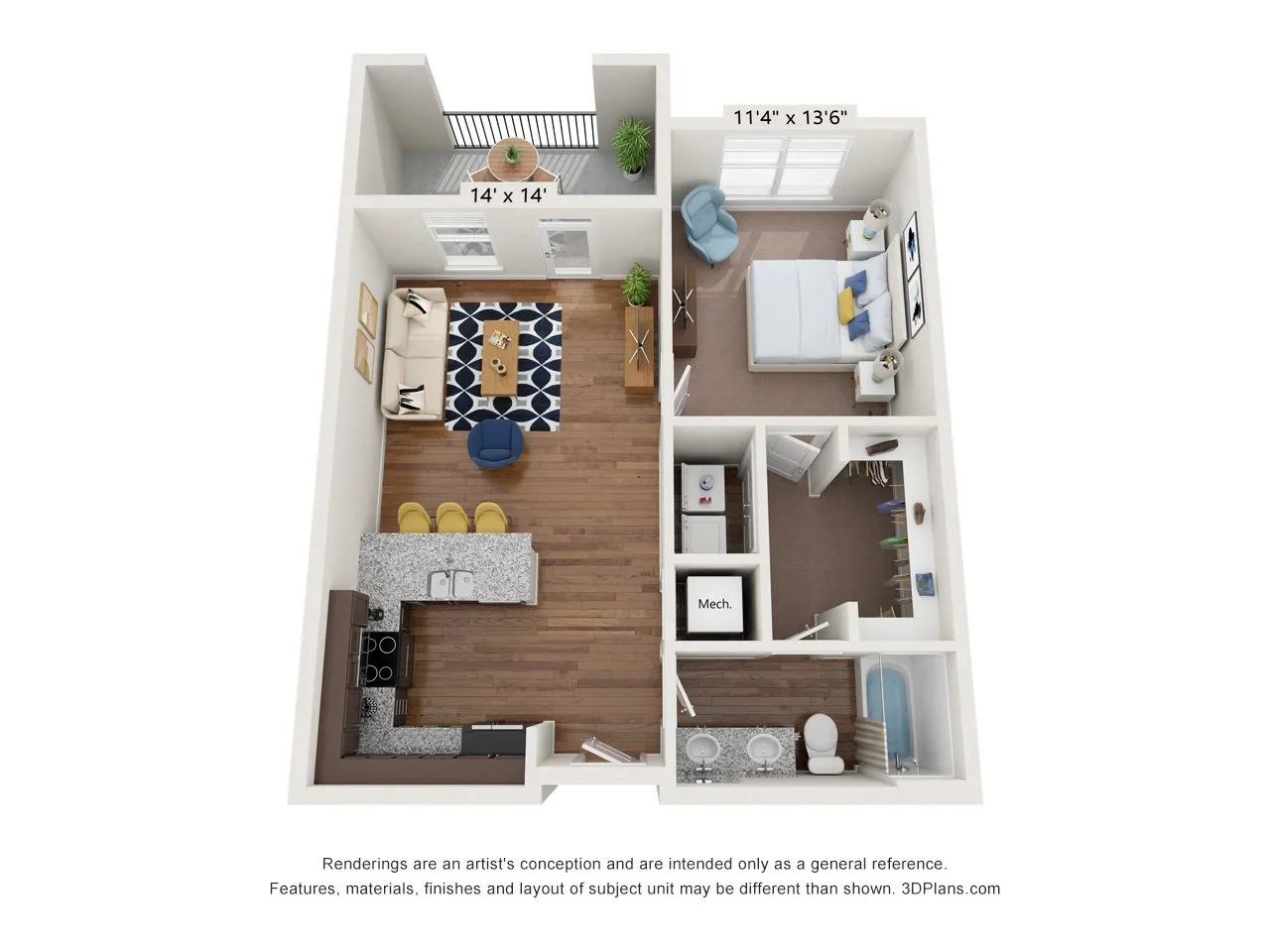 Two Bedroom | Two Bathroom floor plan