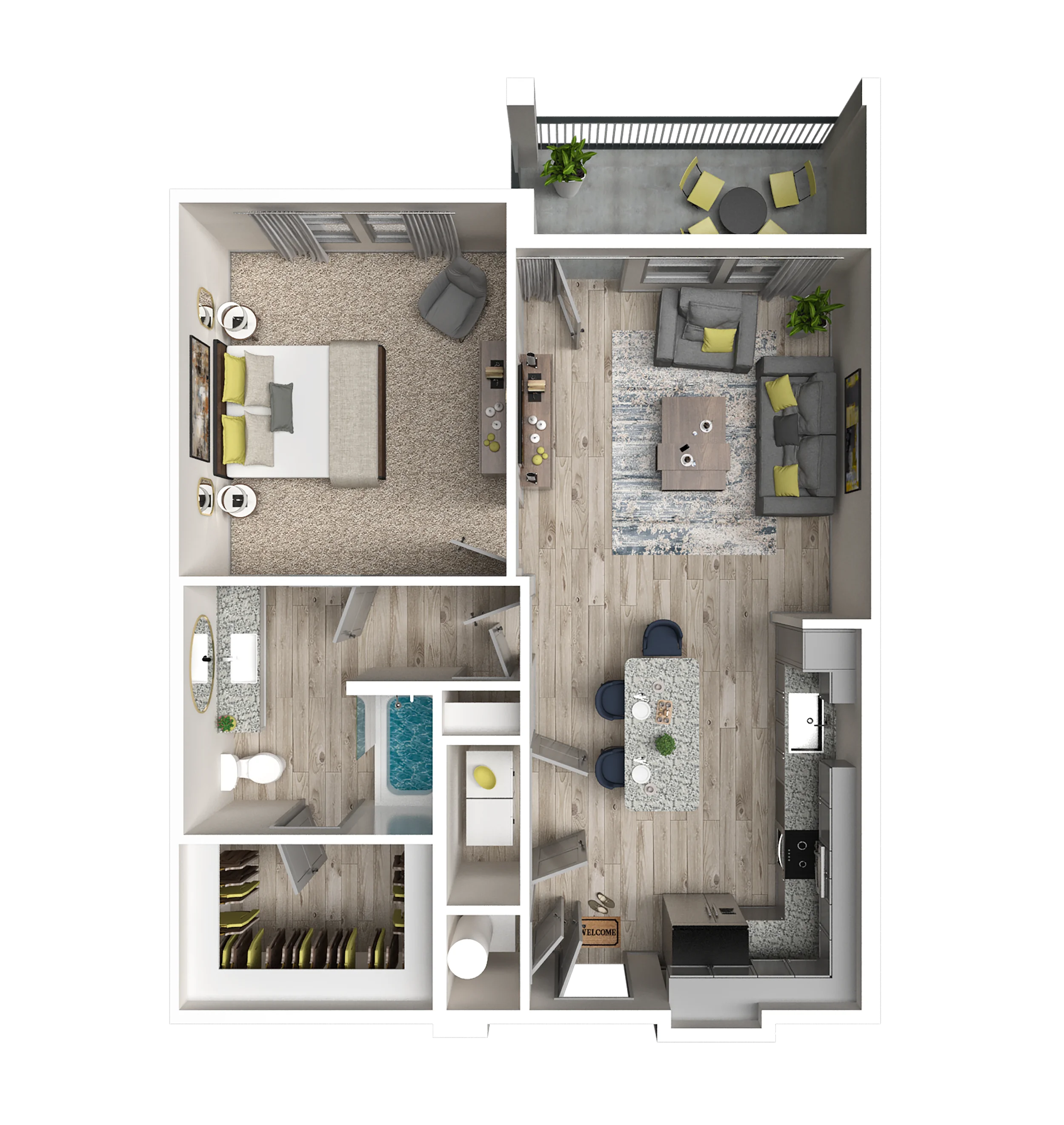 1 Bedroom floor plan