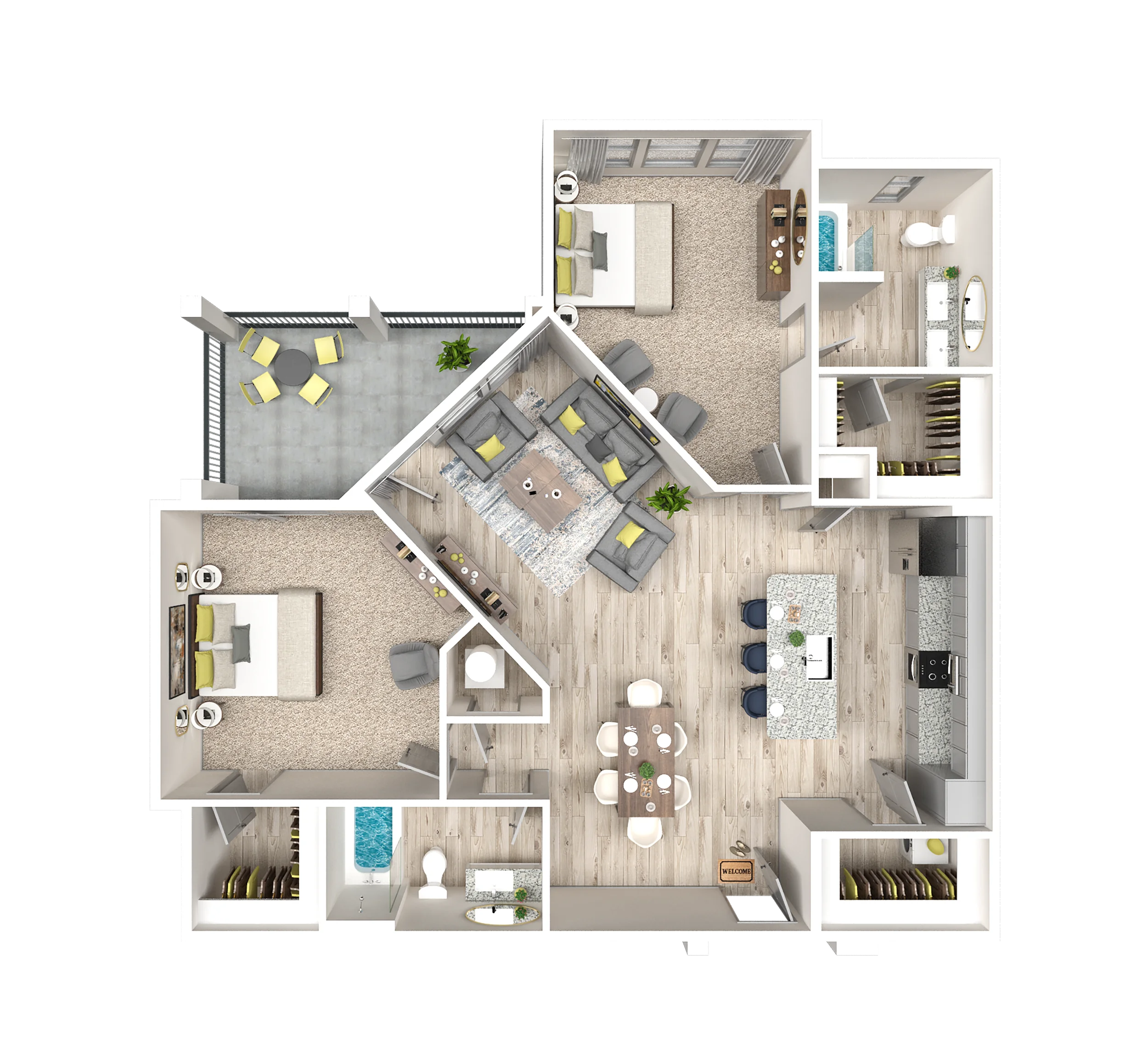 2 Bedroom floor plan