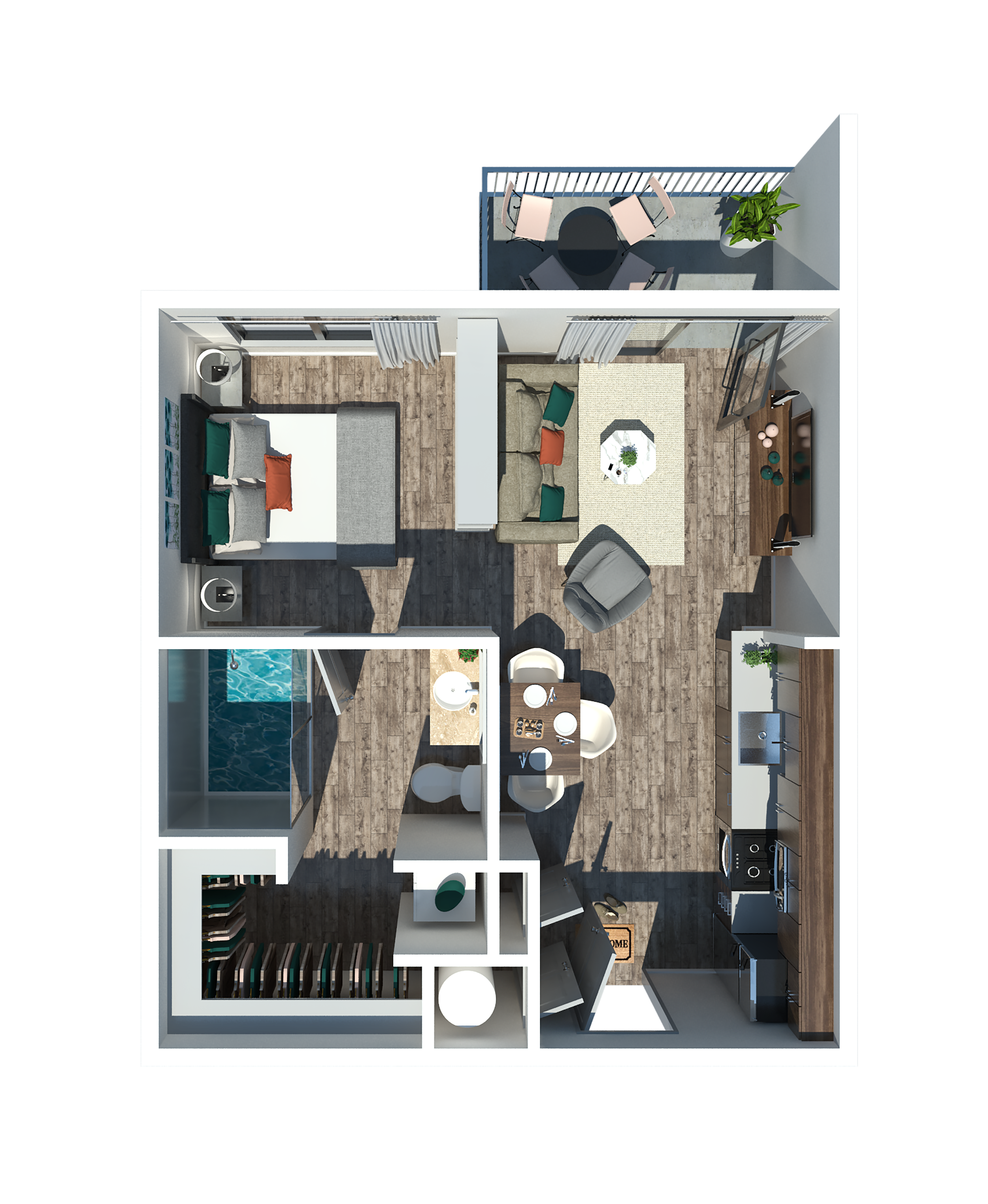 1 Bedroom floor plan