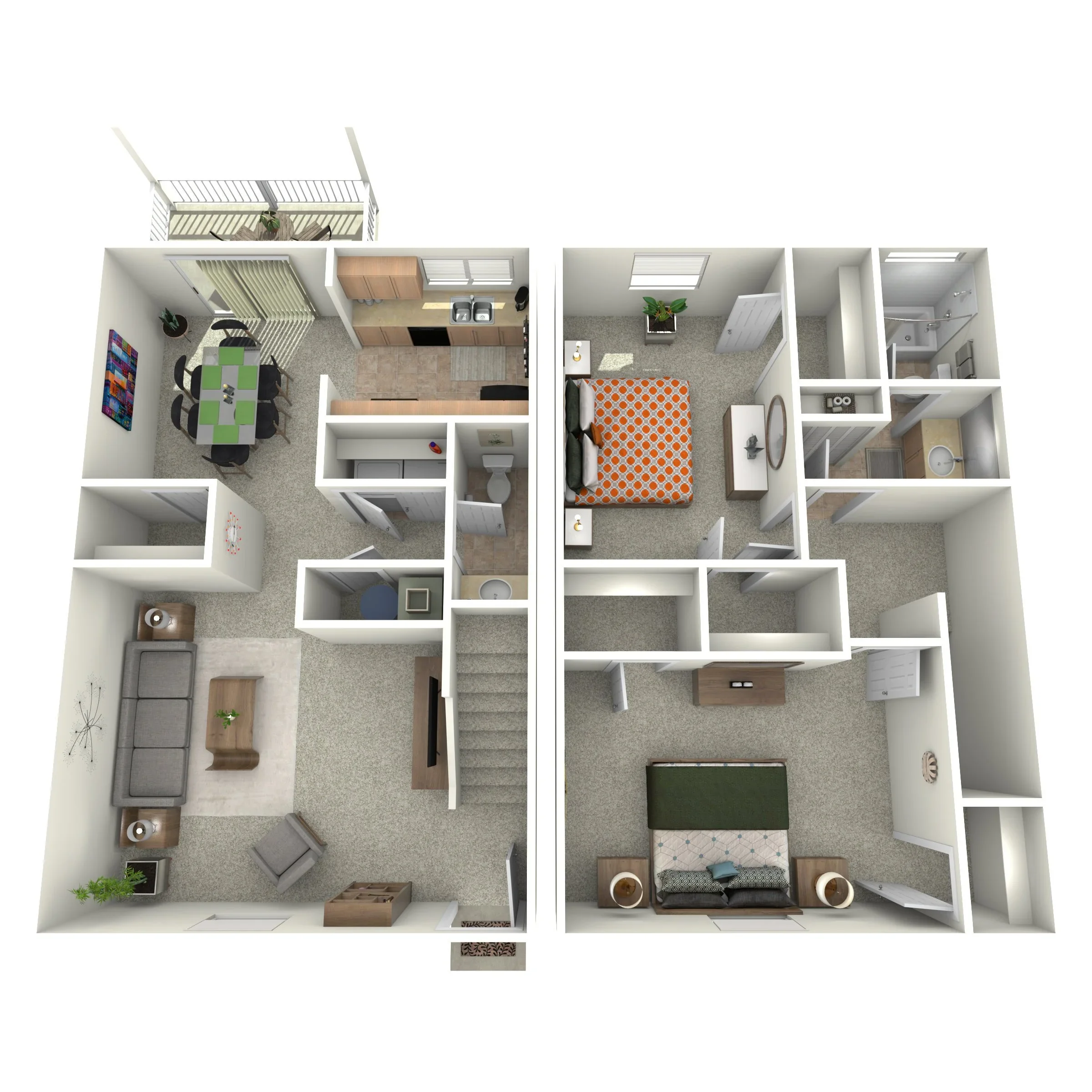 2 Bed | 1.5 Bath | 1218 SQFT floor plan