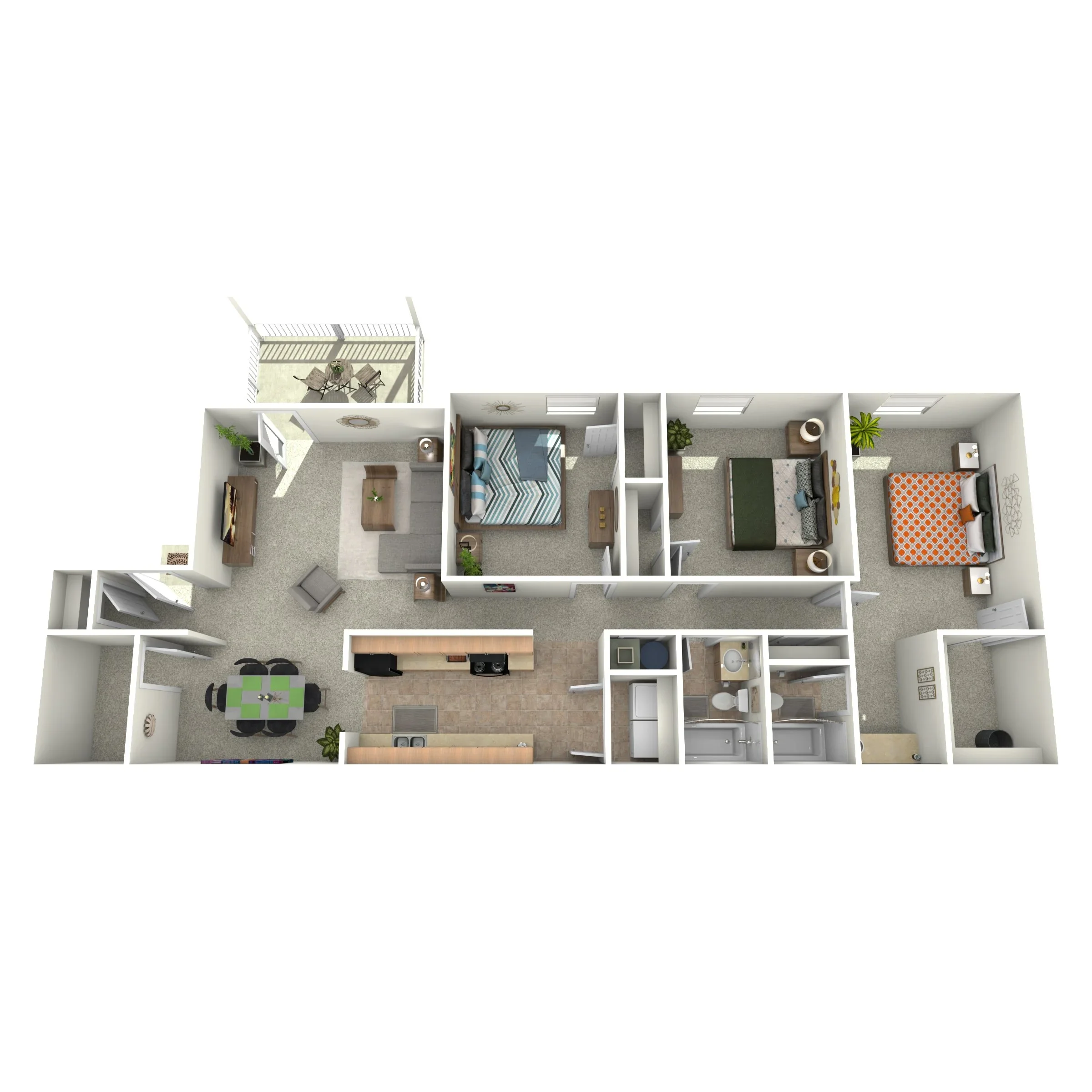 3 Bed | 2 Bath | 1425 SQFT floor plan