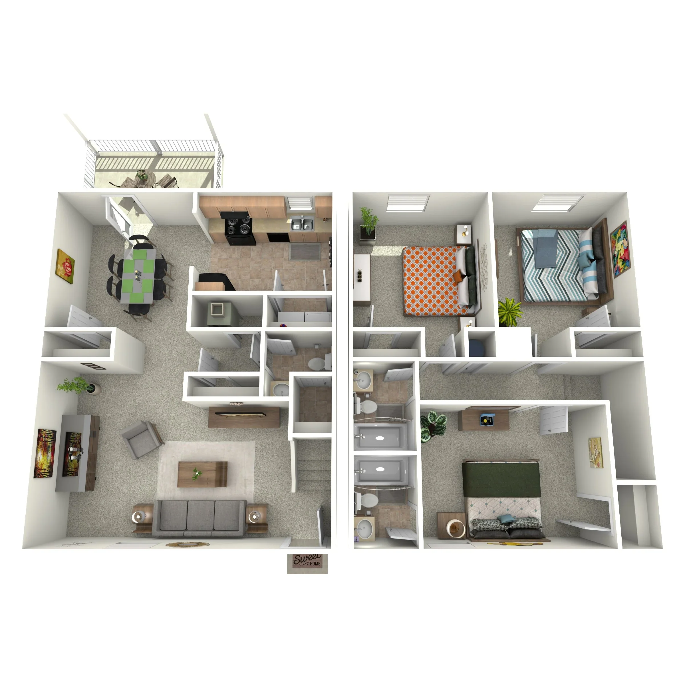3 Bed | 2.5 Bath | 1522 SQFT floor plan