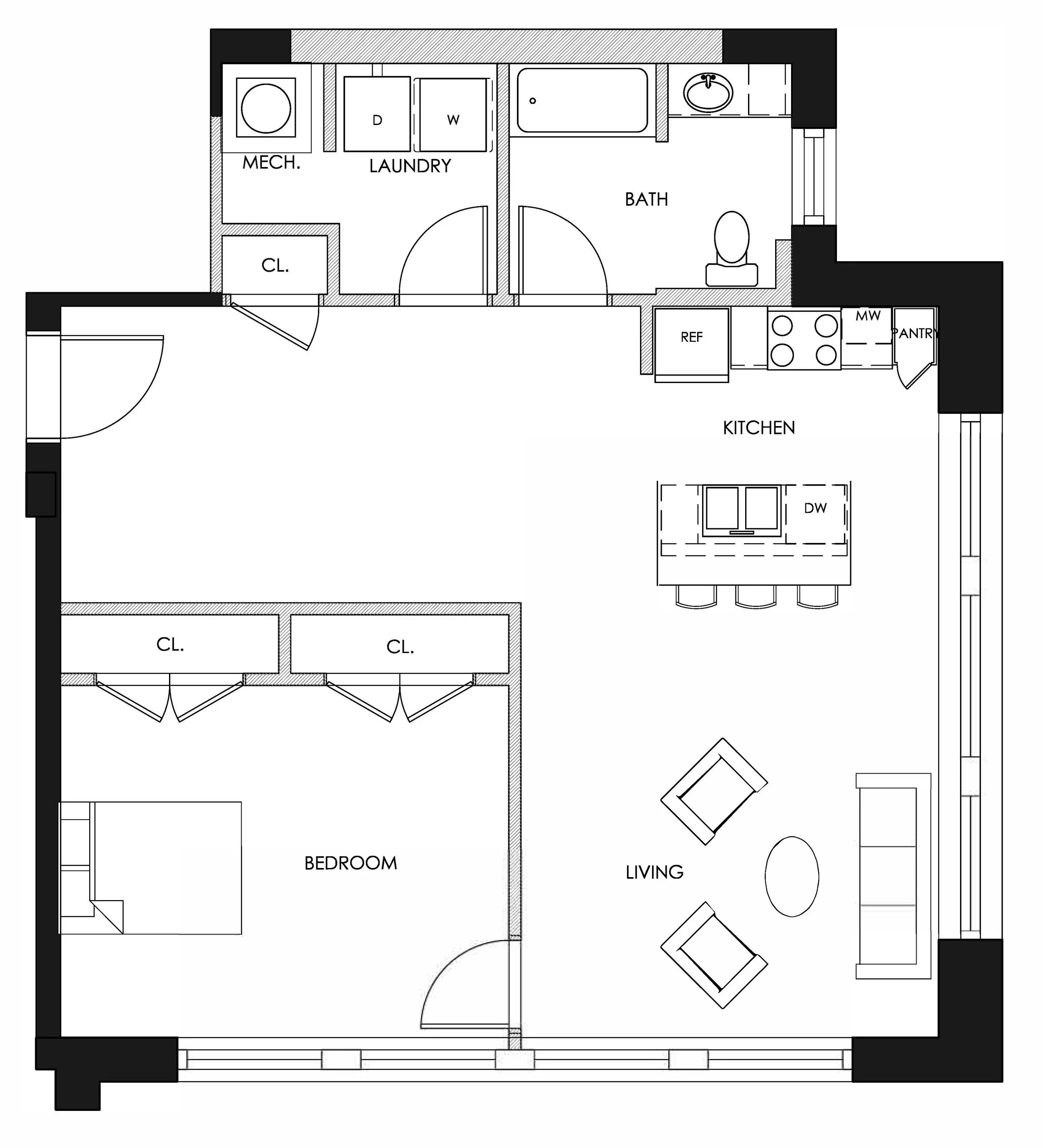 1N floor plan